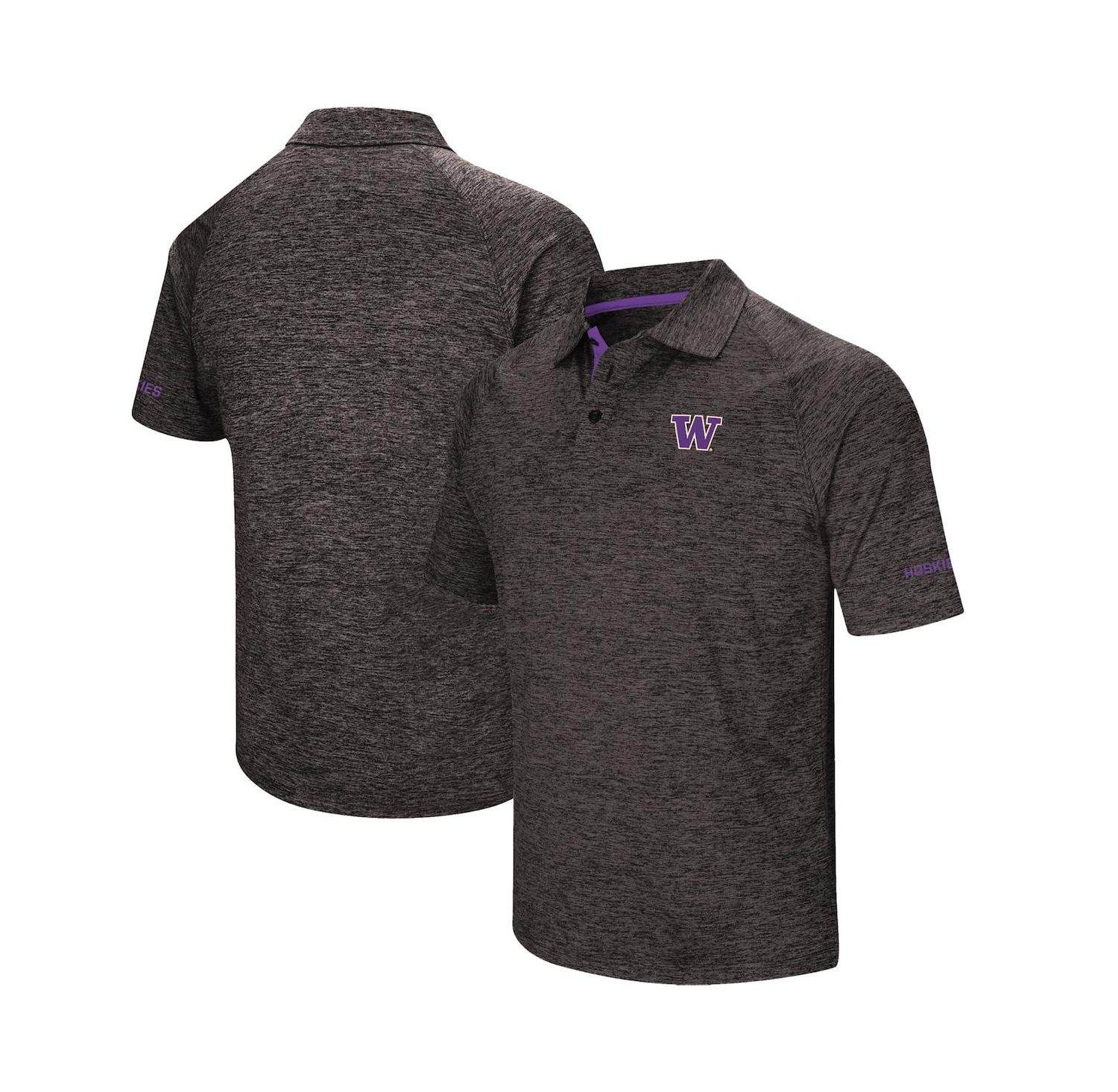 Men's Black Washington Huskies Down Swing Polo Shirt