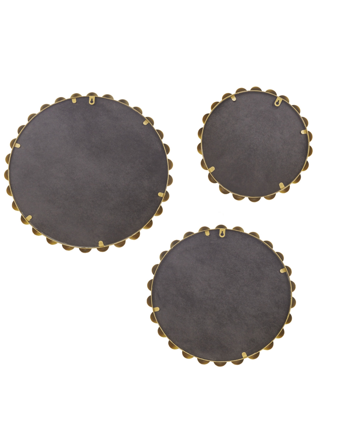 Madison Park Signature Marlowe 3 Piece Round Wall Decor Mirror Set - Gold-Tone