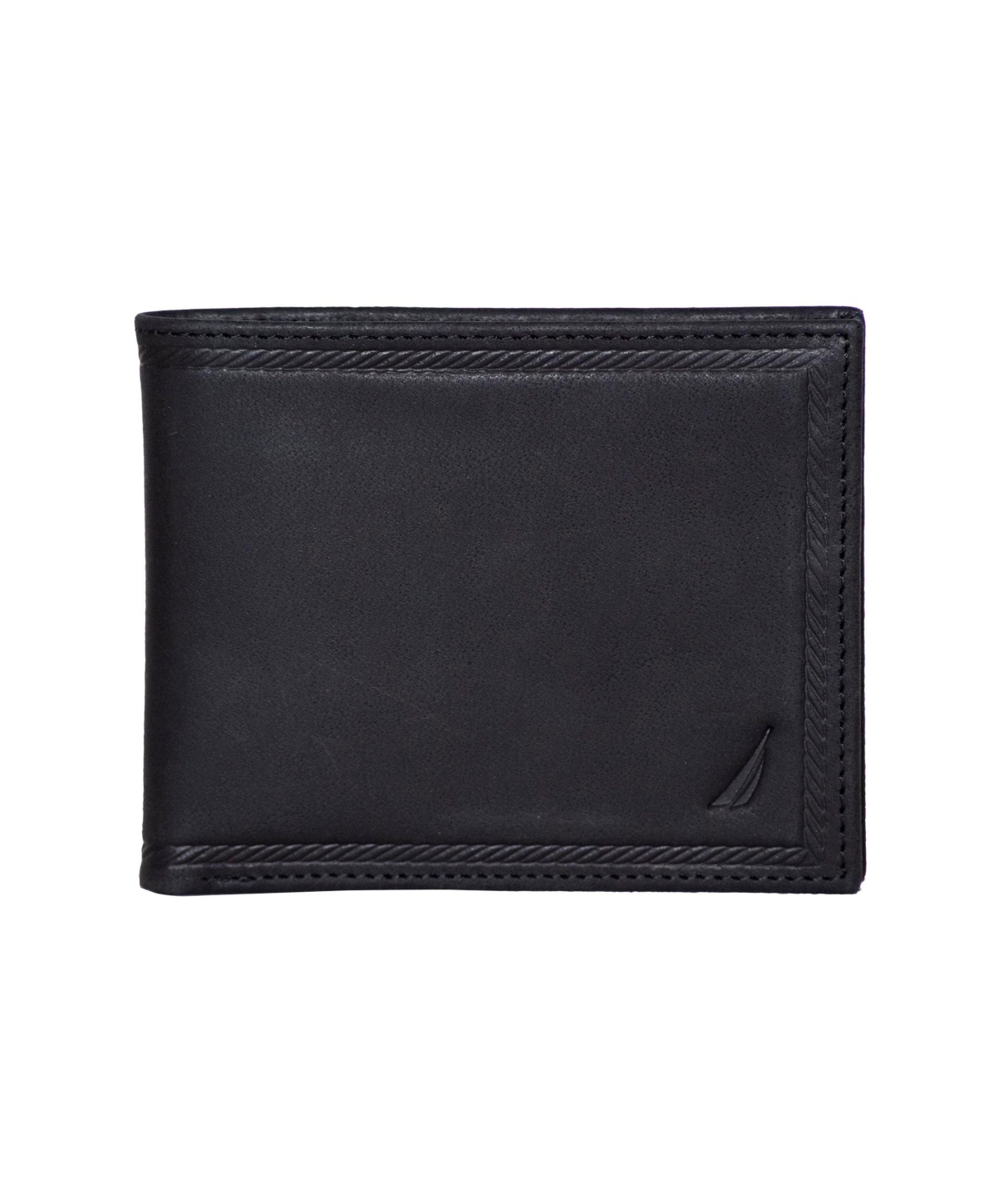 Nautica Men's Credit Card Bifold Leather Wallet In Black