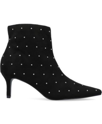 Women's Rossia Stud Embellished Pointed Toe Kitten Heel Dress Booties