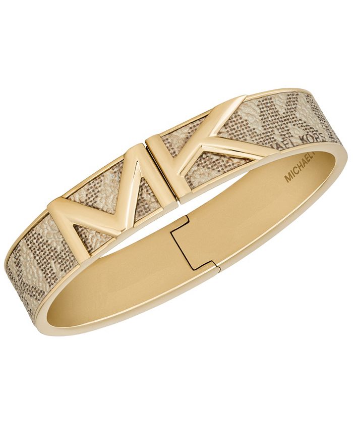 Michael Kors Gold-Tone Mott Bangle Bracelet - Macy's