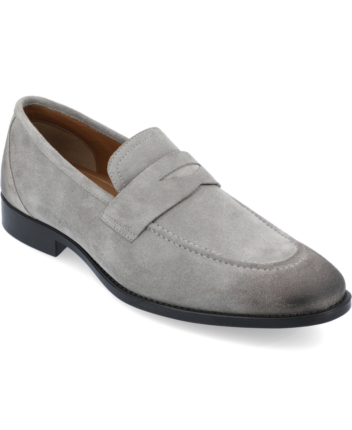 Shop Thomas & Vine Men's Bishop Wide Width Apron Toe Penny Loafer Shoe In Gray