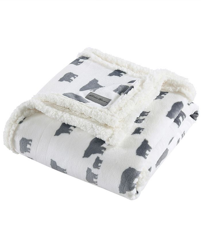 Eddie Bauer CLOSEOUT! Bear Village Ultra Soft Plush Fleece Reversible