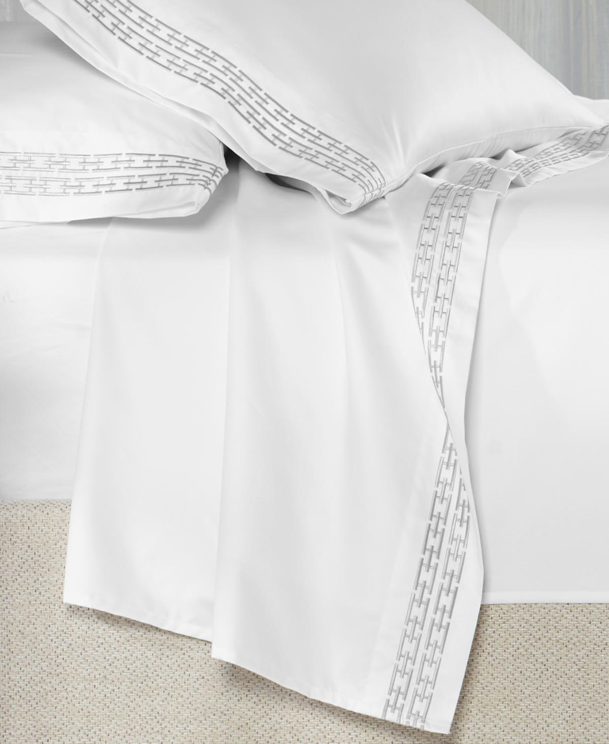 Hotel Collection Chain Links Embroidered 100% Pima Cotton 4-Pc. Sheet Set, King, Exclusively at Macy's