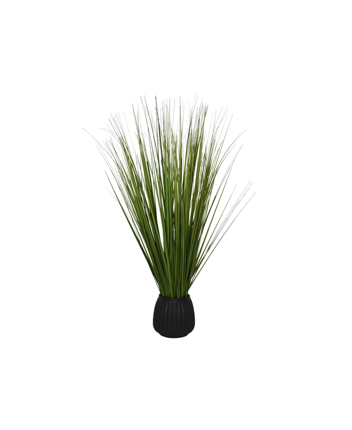 Desktop Artificial Foliage in Ribbed Pot - Black