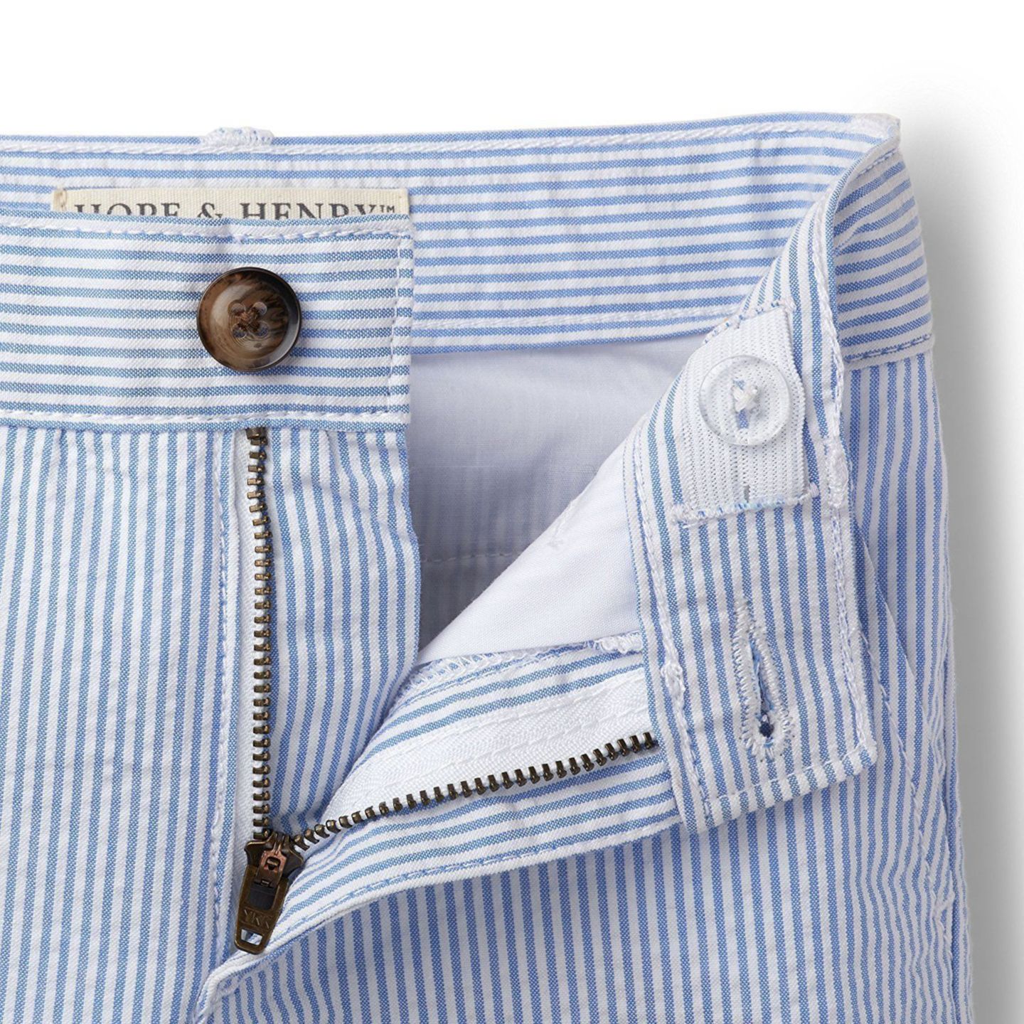 Шорты Hope & Henry Organic Cotton Seersucker Short для мальчиков-малышей, цвет: Синий — фото 2