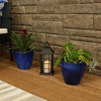 Resort High-Fired Outdoor/Indoor Glazed UV and Frost-Resistant 2-Pack Ceramic Planters with Drainage Holes