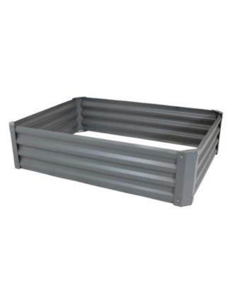 Raised Powder-Coated Steel Rectangle Garden Bed Kit for Plants, Flowers, Herbs and Vegetables - 47" Wide x 11" Deep - Gray