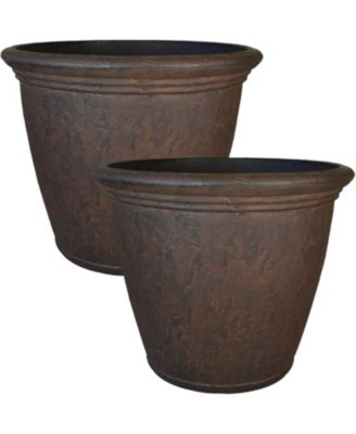 Indoor/Outdoor Patio, Garden, or Porch Weather-Resistant Double-Walled Anjelica Flower Pot Planter - 24"