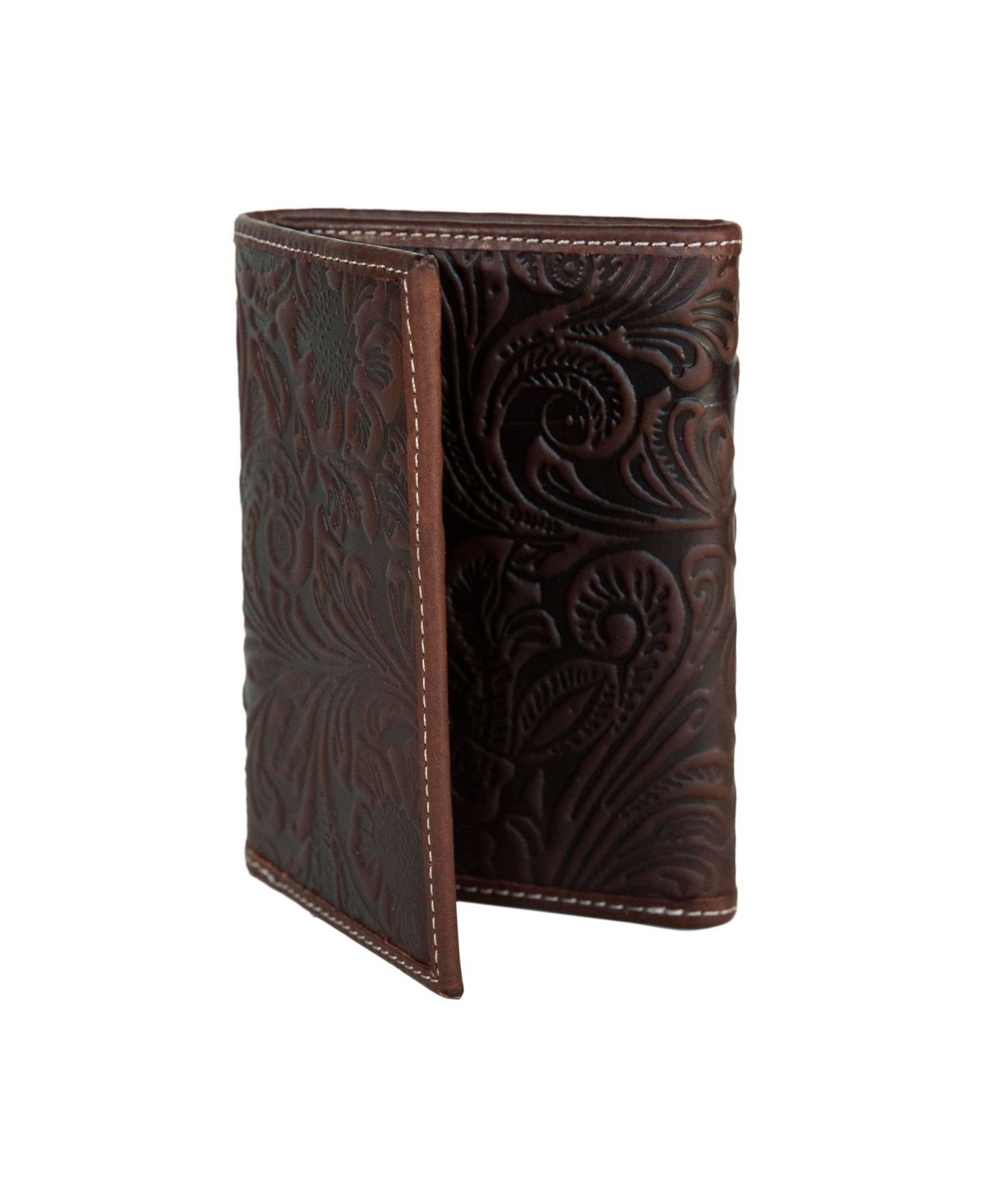 Мужской кошелёк Lucky Brand Western Embossed Leather Trifold Wallet — фото 6