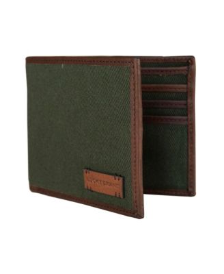 Men's Canvas with Leather Trim Bifold Wallet