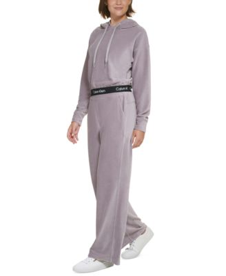 Calvin Klein - Women's Logo Elastic Long-Sleeve Pullover Hoodie