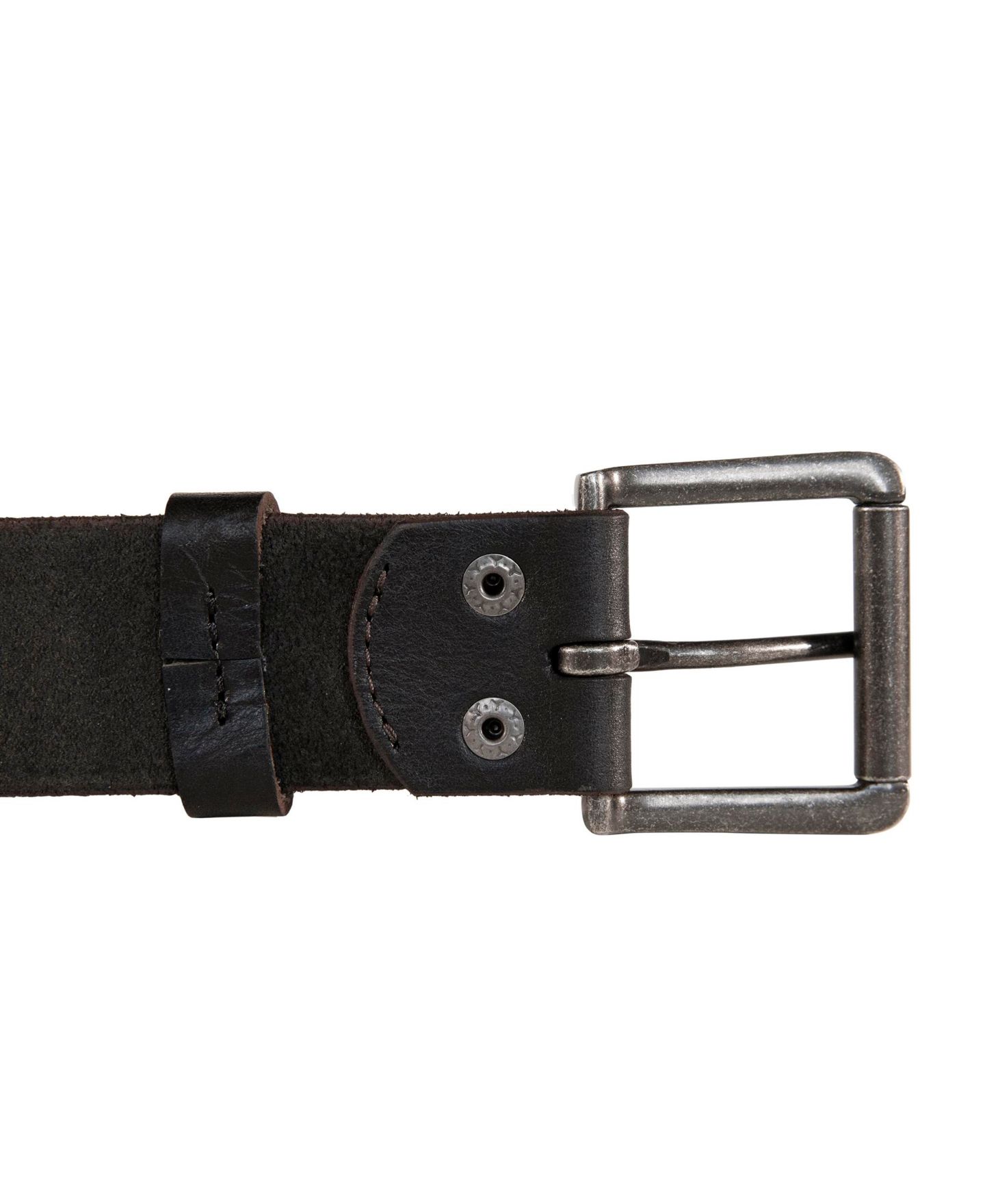 Мужской ремень Lucky Brand Leather Jean Belt with Roller Buckle and Rivets, цвет: Чёрный — фото 4