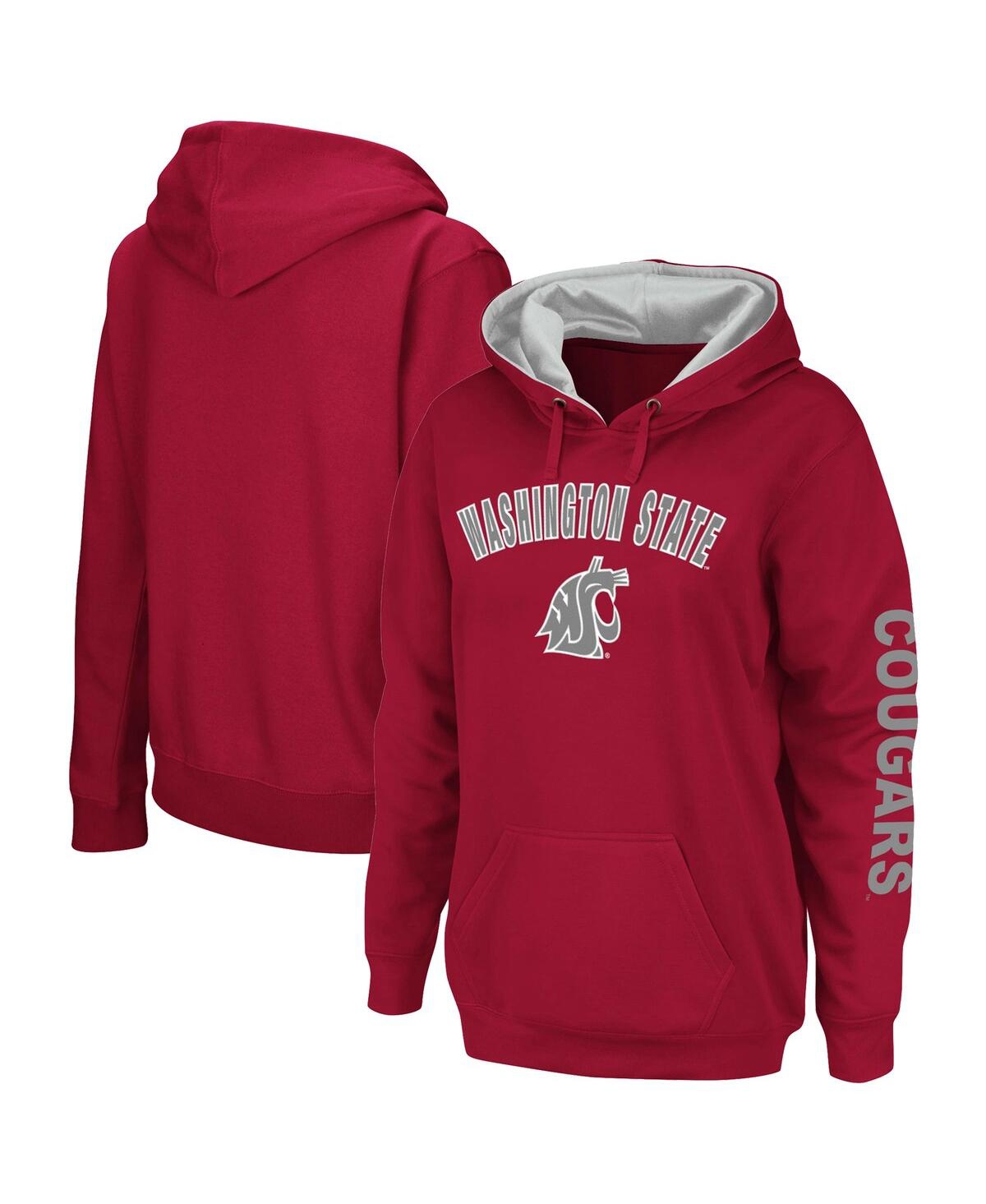 Women's ColosseumWashington State Cougars Loud and Proud Pullover Hoodie - Crimson