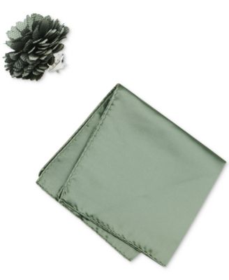 ConStruct - Men's Solid Pocket Square & Lapel Pin Set