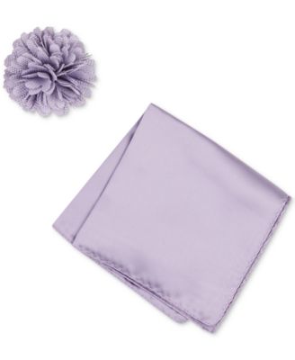ConStruct - Men's Solid Pocket Square & Lapel Pin Set