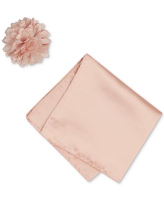 Men's Solid Pocket Square & Lapel Pin Set