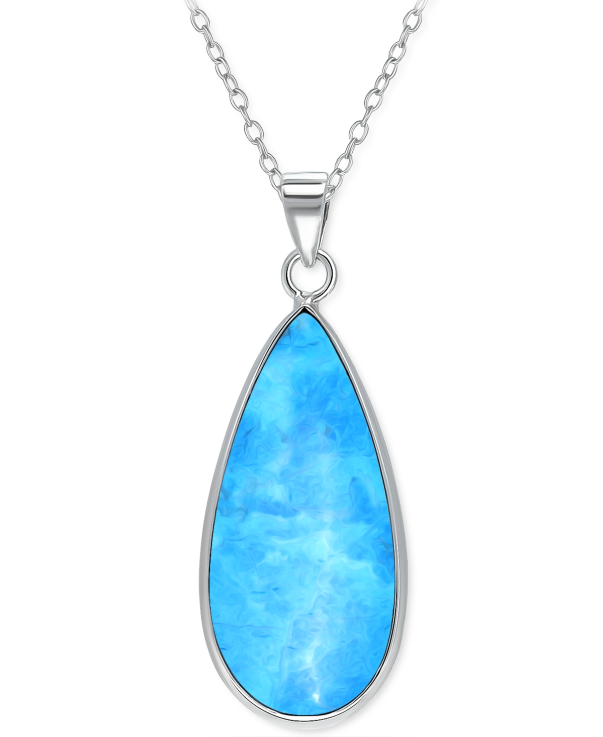 Giani Bernini Onyx Teardrop Pendant Necklace in Sterling Silver, 16