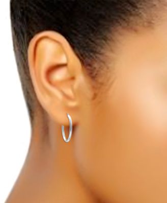 Polished Oval Medium Hoop Earrings, 25mm