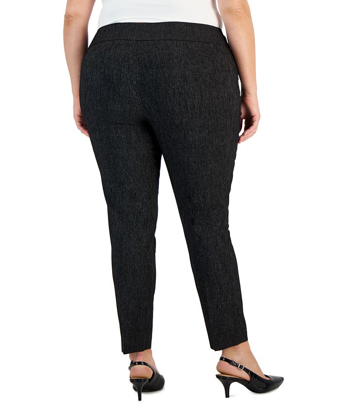 Alfani Plus Size Jacquard Tummy-Control Skinny Pants, Created for Macy ...
