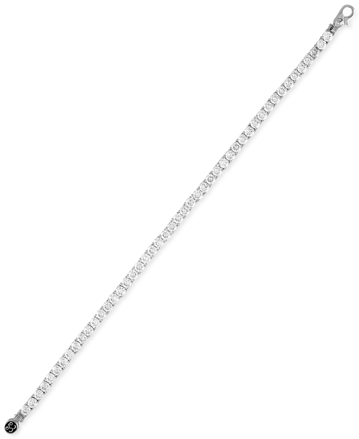 Esquire Men's JewelryCubic Zirconia Tennis Bracelet in Sterling Silver (Also in Black Cubic Zirconia), Created for Macy's - White
