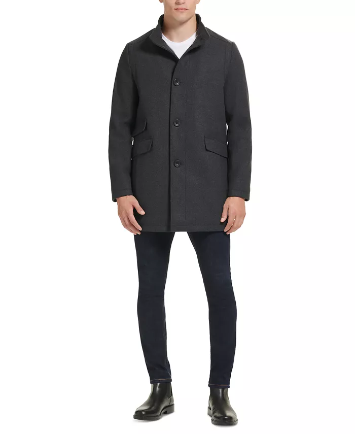 Men's Wool Button Car Coat - thumbnail 9