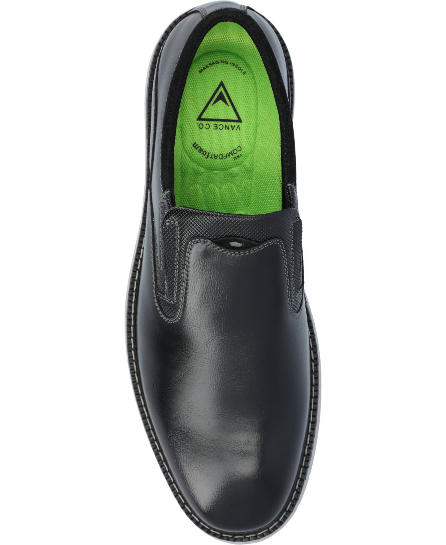 Мужские туфли Vance Co. Willis Tru Comfort Foam Slip-On Round Toe Loafer, цвет: Чёрный — фото 3