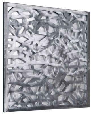 Enigma Polished Steel Leaf 3D Abstract Metal Wall Art, 32" x 32"