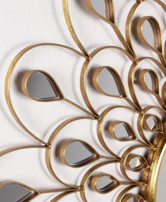 'Flower Burst' Bling Round Wall Mirror, 36" x 36"