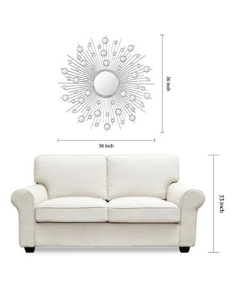 'Milkyway I' Bling Round Wall Mirror, 36" x 36"