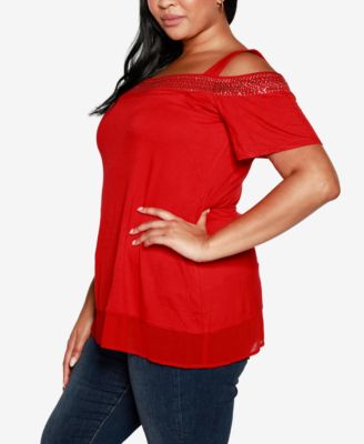 Plus Size Cold-Shoulder Top