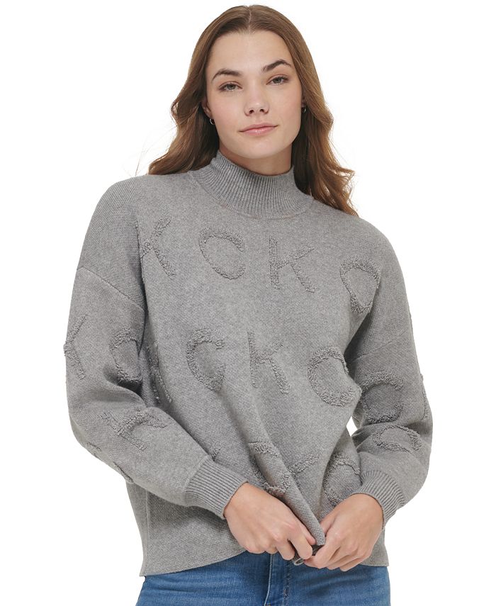 familie Tentakel Anders Calvin Klein Women's Tonal Logo Mock Neck Sweater & Reviews - Sweaters -  Women - Macy's