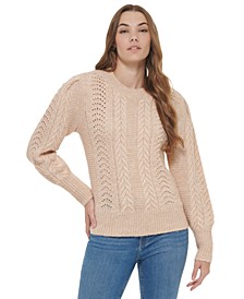Women's Pointelle Mixed Stitch Sweater