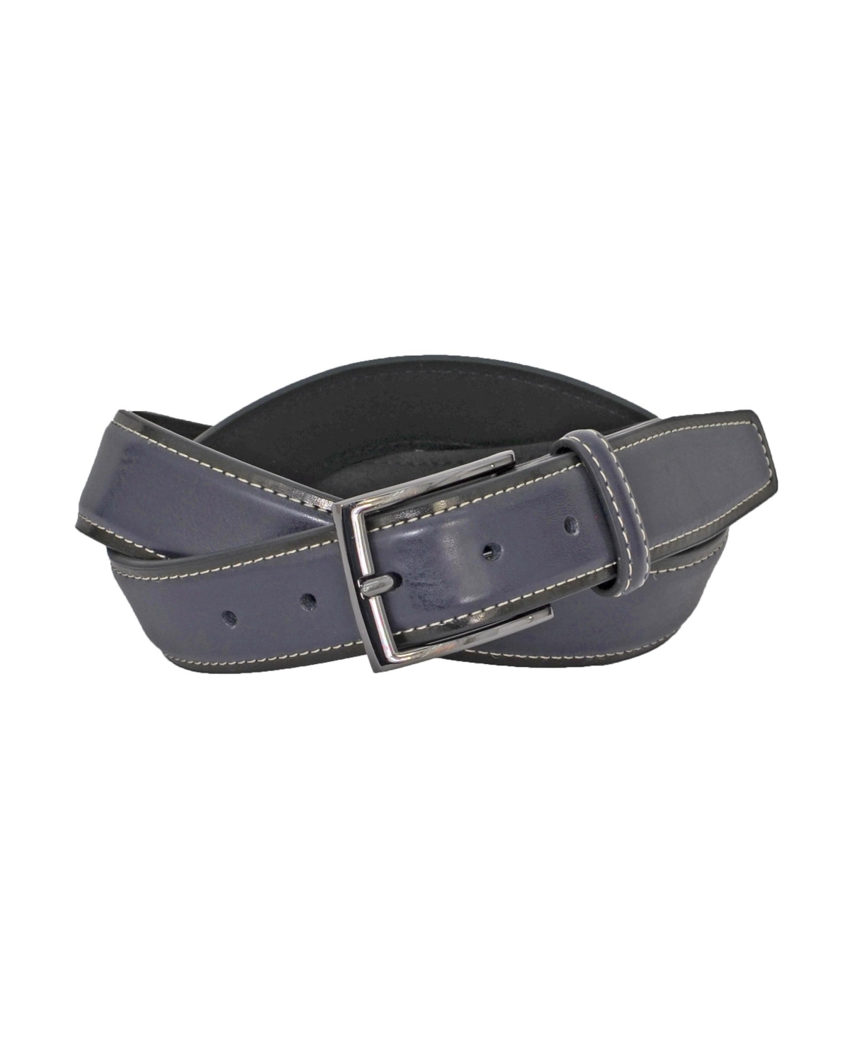 Men's Split Leather Non-Reversible Dress Casual Belt - Charcoal