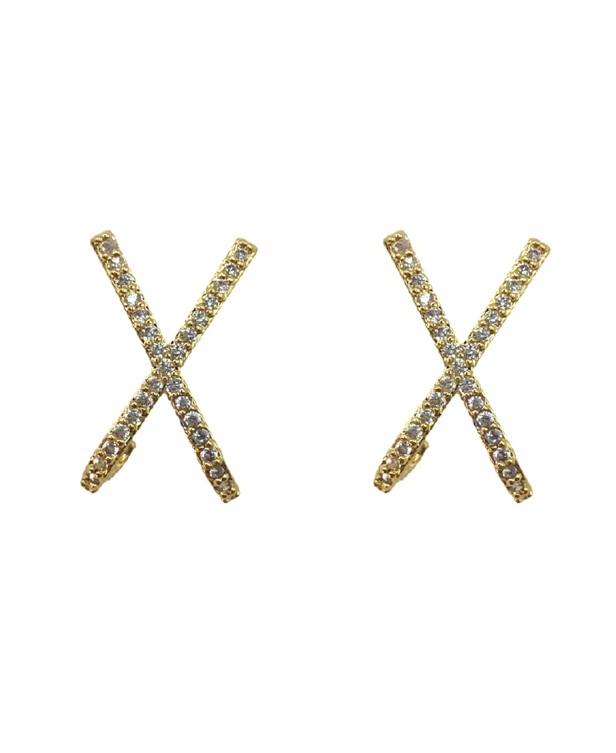 Accessory Concierge Women's Pave Criss Cross Stud Earrings In Gold-tone