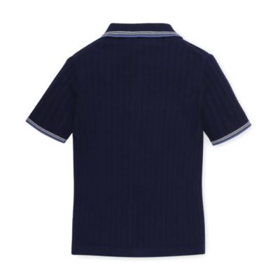 Baby Boys Short Sleeve Sweater Polo with Tipping