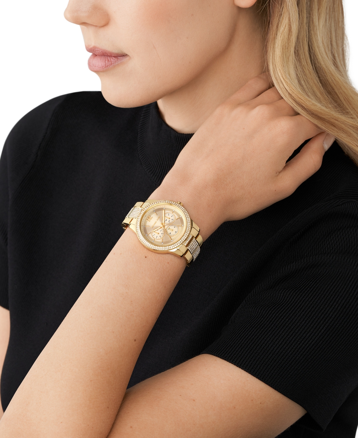 Shop Michael Kors Women's Tibby Gold-tone Stainless Steel Bracelet Watch 40mm