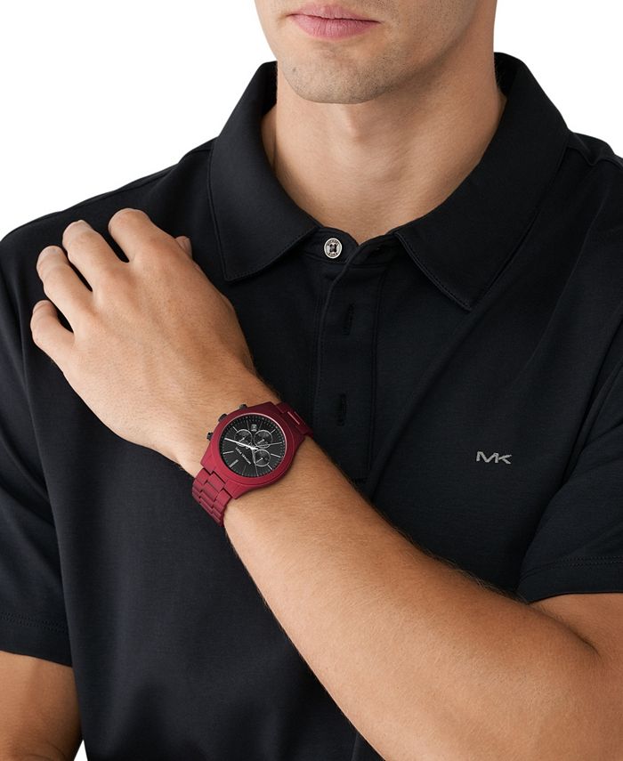 Michael Kors Unisex Slim Runway Red-Tone Stainless Steel Bracelet Watch  42mm - Macy's