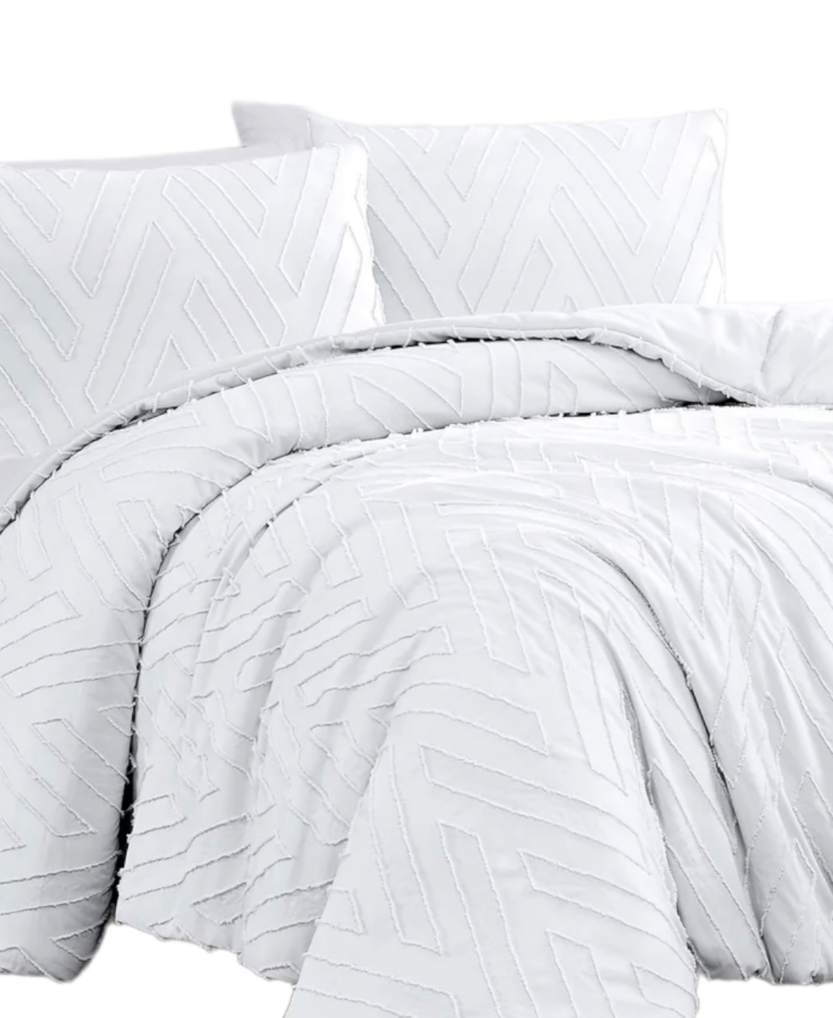 Southshore Fine Linens Chevron Clipped Jacquard 3 Piece Comforter Set,