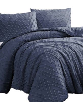 Chevron Clipped 3-Pc. Jacquard Comforter Set, Twin