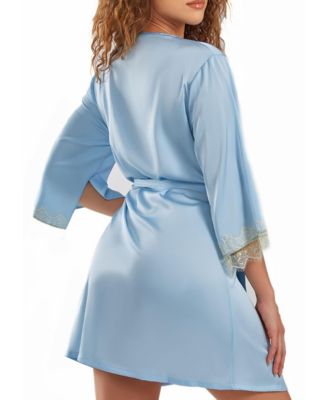 Women's Alison Satin and Trimmed Split Sleeve Robe