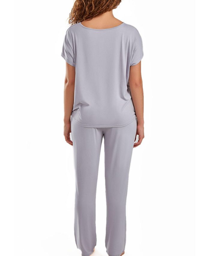 iCollection Women's Jewel Cozy Modal Ultra Soft Sleep Pajama Pant Set ...