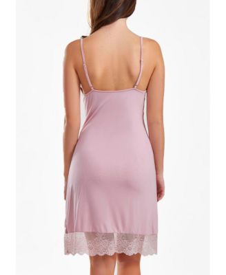 Women's Tobey Soft Cup Triangle Bra Modal Fitted Chemise Trimmed in Scalloped Lace