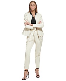 Women'a Faux-Leather Long-Sleeve Zip-Front Jacket