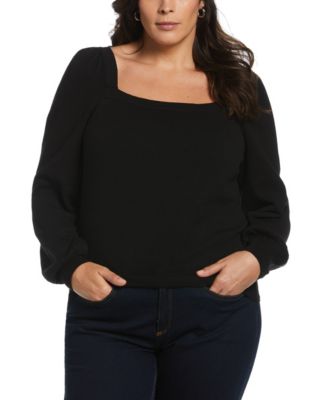 Plus size puff sleeve sweater best sale