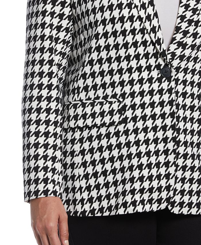 Ella Rafaella Plus Size Houndstooth Ponte Knit Single Breasted Blazer And Reviews Jackets 