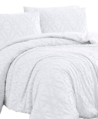 Stella Clipped Jacquard 3-Pc. Comforter Set, King