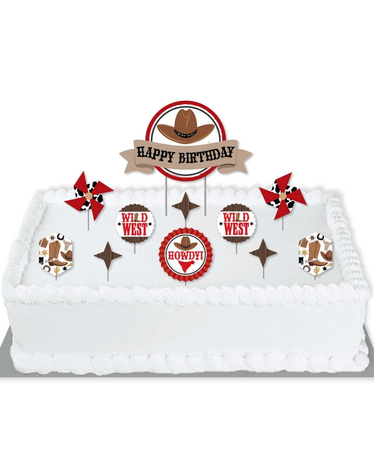 Western Hoedown - Birthday Party Cake Decorating Kit - Cake Topper Set - 11 Pc
