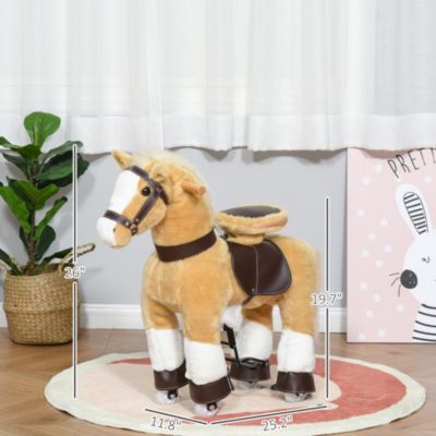 Kids Ride-on Walking Horse with Easy Rolling Wheels,