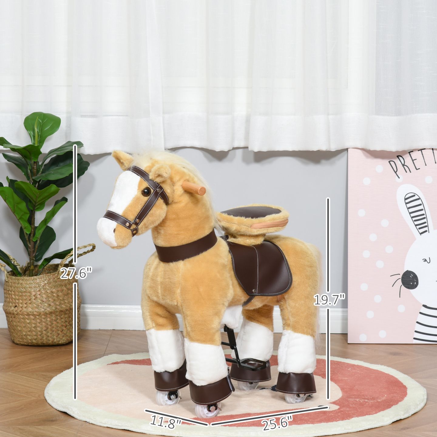 Детская игрушка Qaba Kids Ride-on Walking Horse with Easy Rolling Wheels — фото 3